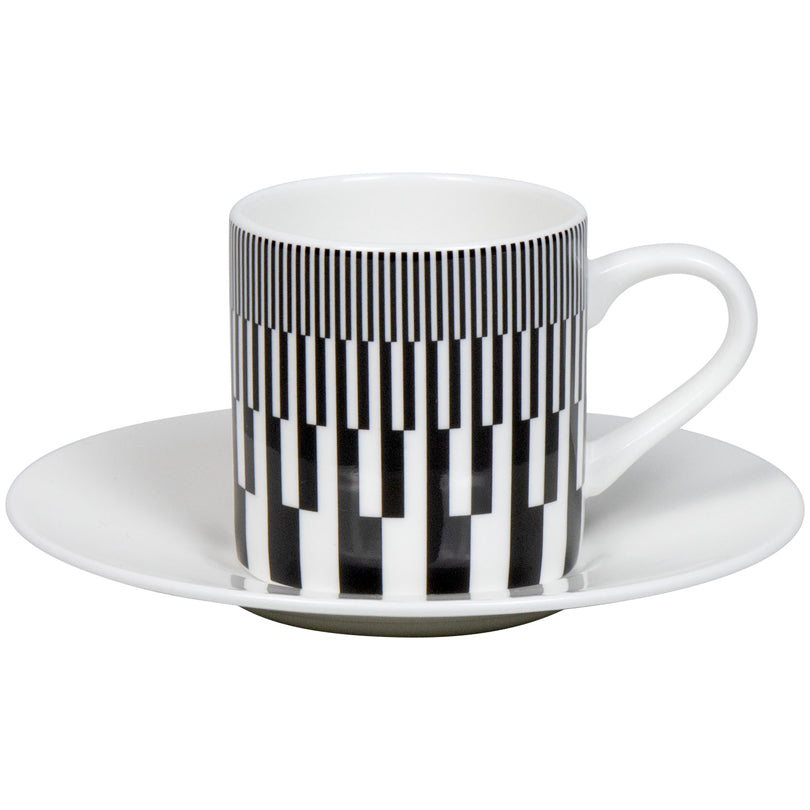 Tazza caffè con piattino, disegno: Art Selection - Graphic 570C by Marcello Morandini ml 95/cm Ø12,3x6