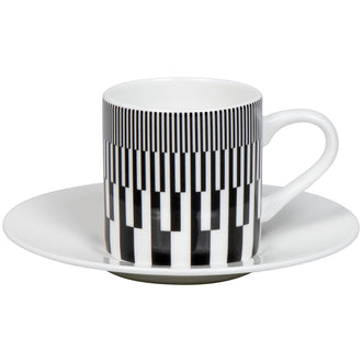 Tazza caffè con piattino, disegno: Art Selection - Graphic 570C by Marcello Morandini ml 95/cm Ø12,3x6