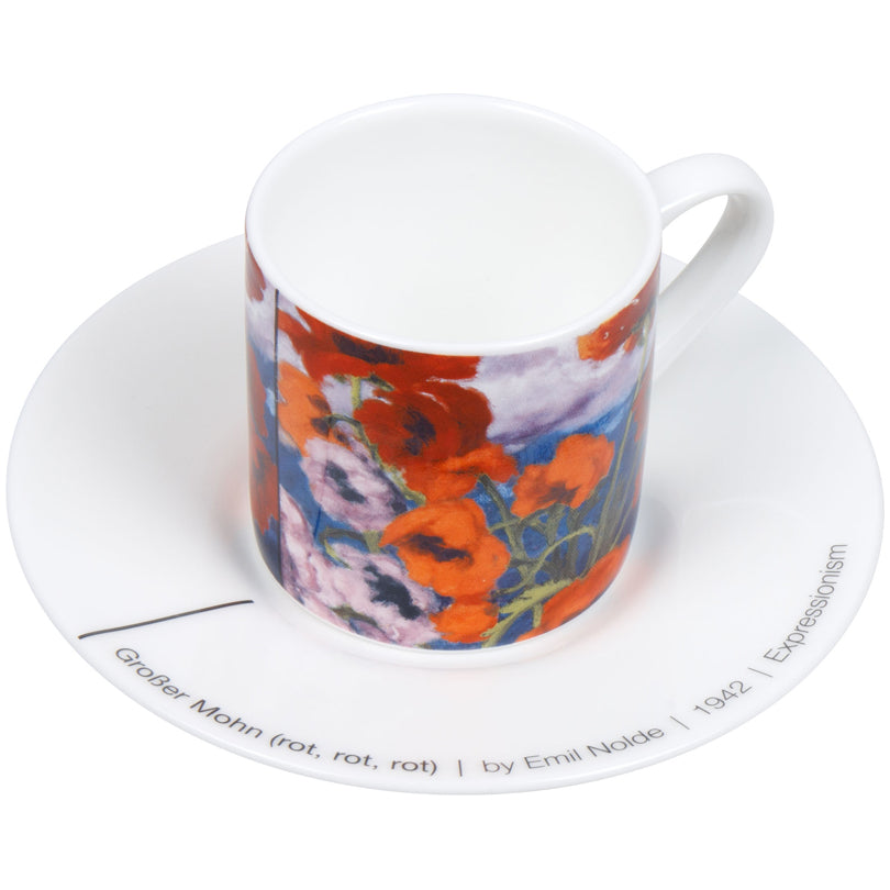 Tazza caffè con piattino, disegno: Art Selection - Großer Mohn (Grandi Papaveri) by Emil Nolde ml 95/cm Ø5,5x7