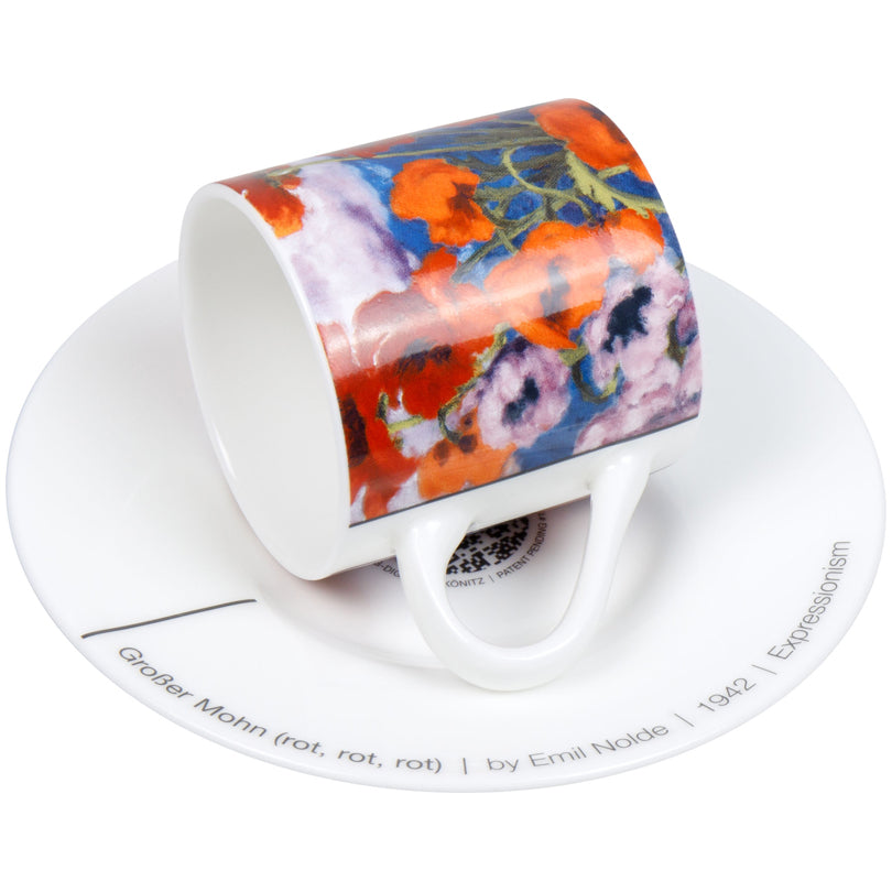 Tazza caffè con piattino, disegno: Art Selection - Großer Mohn (Grandi Papaveri) by Emil Nolde ml 95/cm Ø5,5x7