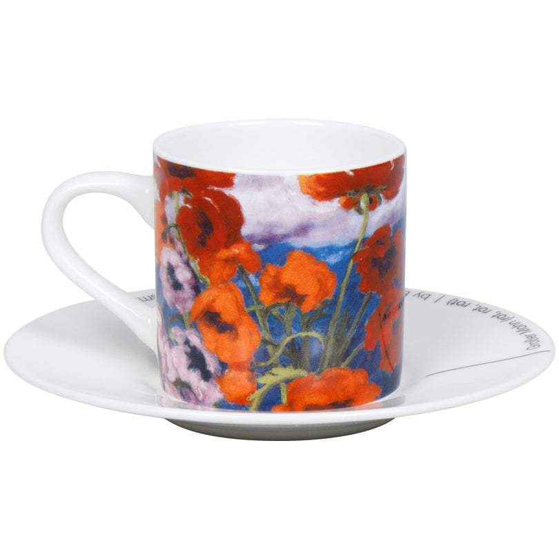 Tazza caffè con piattino, disegno: Art Selection - Großer Mohn (Grandi Papaveri) by Emil Nolde ml 95/cm Ø5,5x7