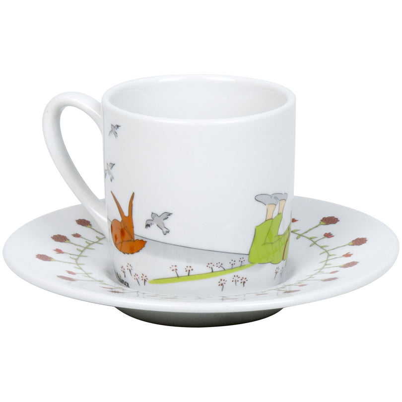 Tazza caffè con piattino, disegno: Il piccolo principe - Amicizia ml 95/cm Ø5,5x7