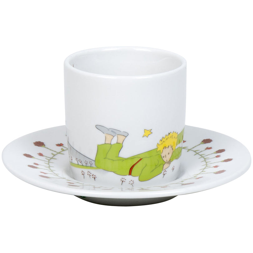 Tazza caffè con piattino, disegno: Il piccolo principe - Amicizia ml 95/cm Ø5,5x7