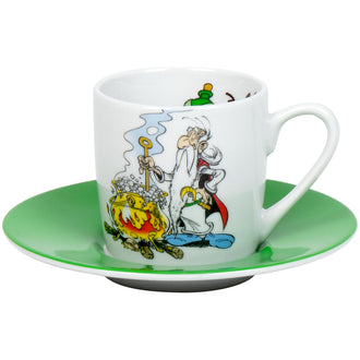 Tazza caffè con piattino, disegno: Asterix - Caffè è pronto! ml 95/cm Ø5,5x7