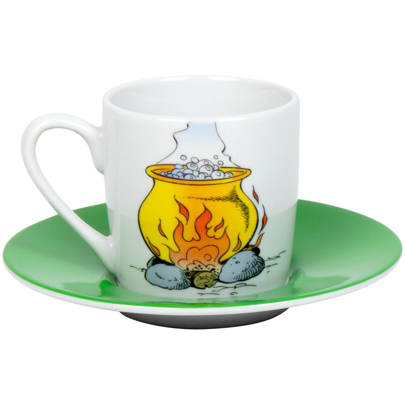Tazza caffè con piattino, disegno: Asterix - Caffè è pronto! ml 95/cm Ø5,5x7