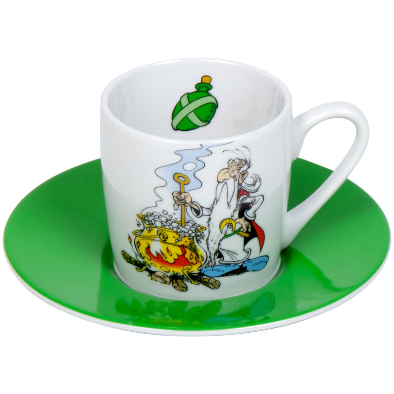 Tazza caffè con piattino, disegno: Asterix - Caffè è pronto! ml 95/cm Ø5,5x7