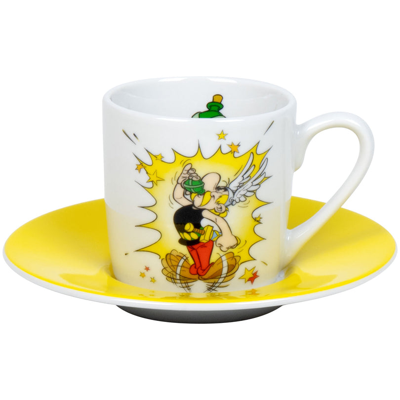 Tazza caffè con piattino, disegno: Asterix - Pozione magica ml 95/cm Ø5,5x7