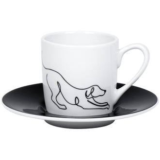 Tazza caffè con piattino, disegno: Hommage à Picasso - Le Chien (cane) ml 95/cm Ø5,5x7