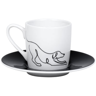 Tazza caffè con piattino, disegno: Hommage à Picasso - Le Chien (cane) ml 95/cm Ø5,5x7