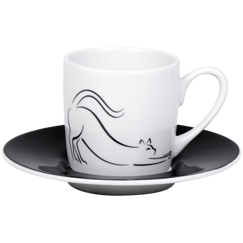 Tazza caffè con piattino, disegno: Hommage à Picasso - Le Chat (gatto) ml 95/cm Ø5,5x7