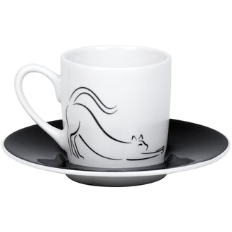 Tazza caffè con piattino, disegno: Hommage à Picasso - Le Chat (gatto) ml 95/cm Ø5,5x7