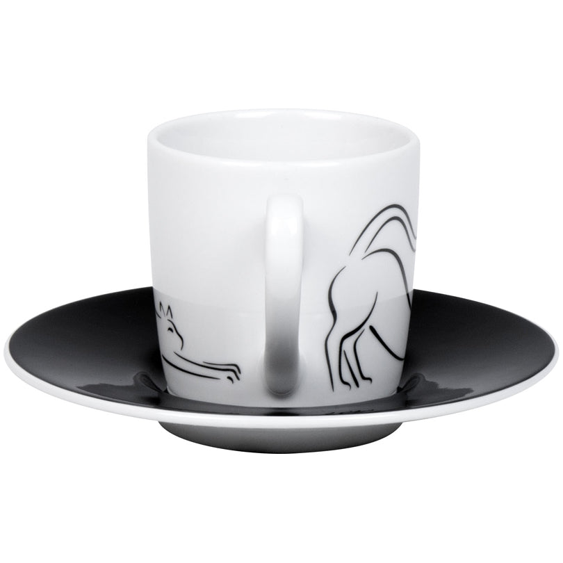Tazza caffè con piattino, disegno: Hommage à Picasso - Le Chat (gatto) ml 95/cm Ø5,5x7