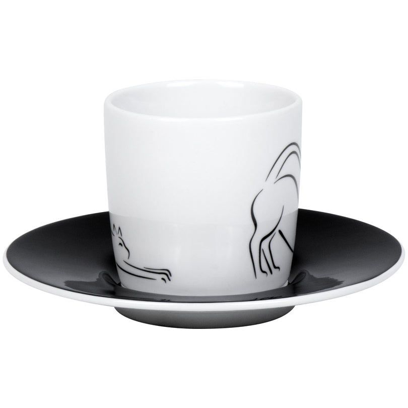 Tazza caffè con piattino, disegno: Hommage à Picasso - Le Chat (gatto) ml 95/cm Ø5,5x7