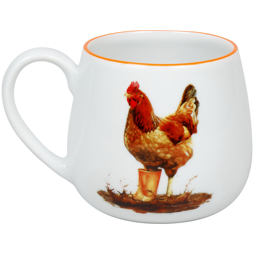 Tazza tè, disegno: Gallina goffa ml 420/cm Ø8,2x9