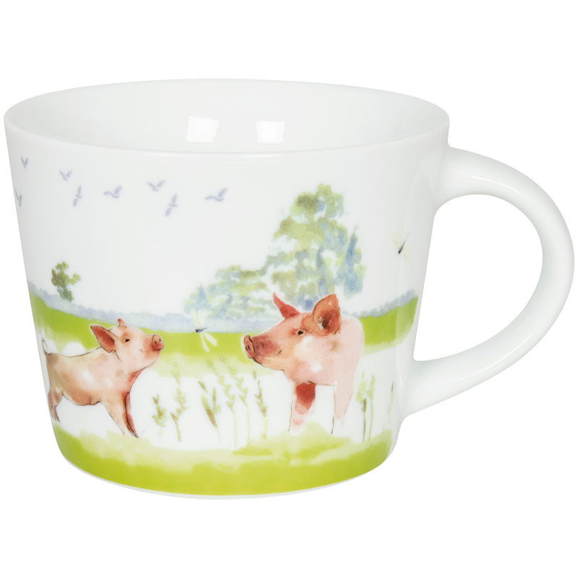Tazza colazione, disegno: Farm Animals - Maiale ml 420/cm Ø10,5x8,1