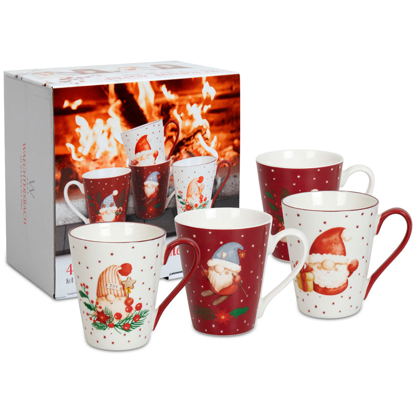 Tazza mug in confezione assortita da 4 pezzi, disegno: Gnomo ml 340/cm Ø8,9X10,2