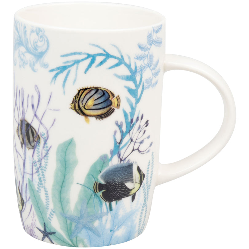 Tazza mug, disegno: Wellness & Travel - Blue Coral Sanmartin ml 600/cm Ø8,9x13