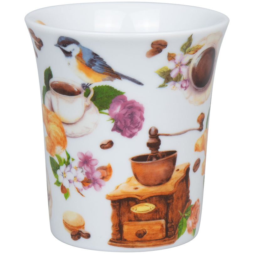 Tazza mug, disegno: Coffee Birds ml 410/cm Ø9,8x10,5
