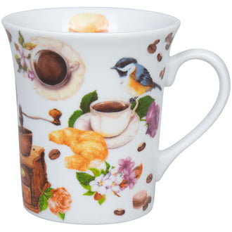 Tazza mug, disegno: Coffee Birds ml 410/cm Ø9,8x10,5