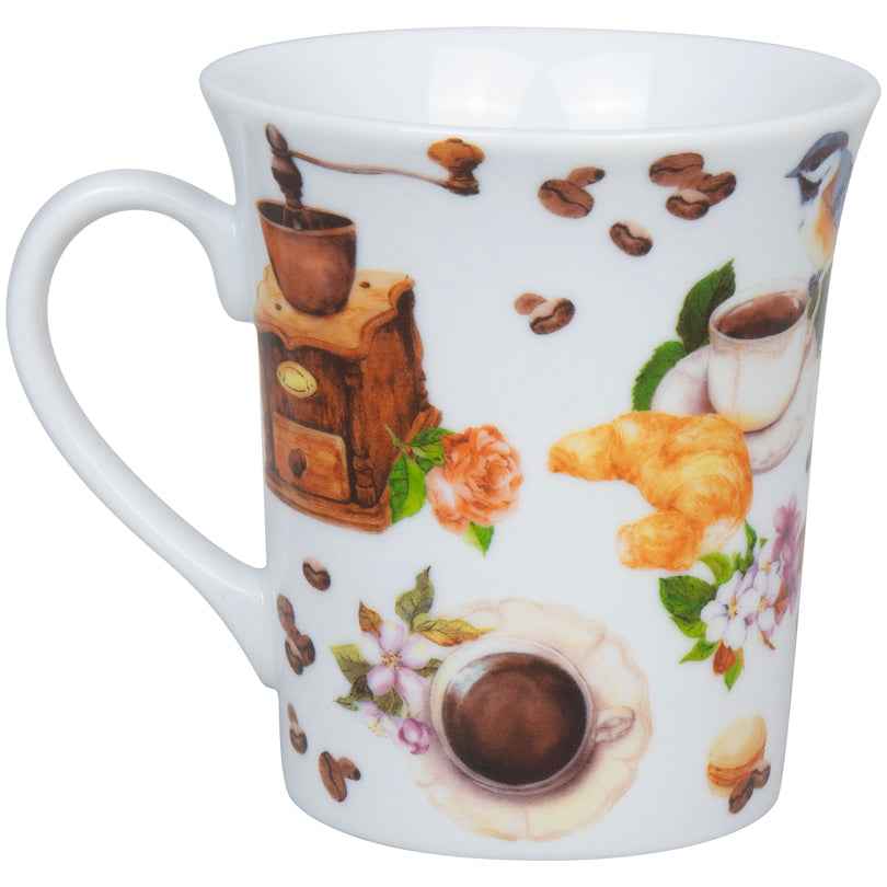 Tazza mug, disegno: Coffee Birds ml 410/cm Ø9,8x10,5