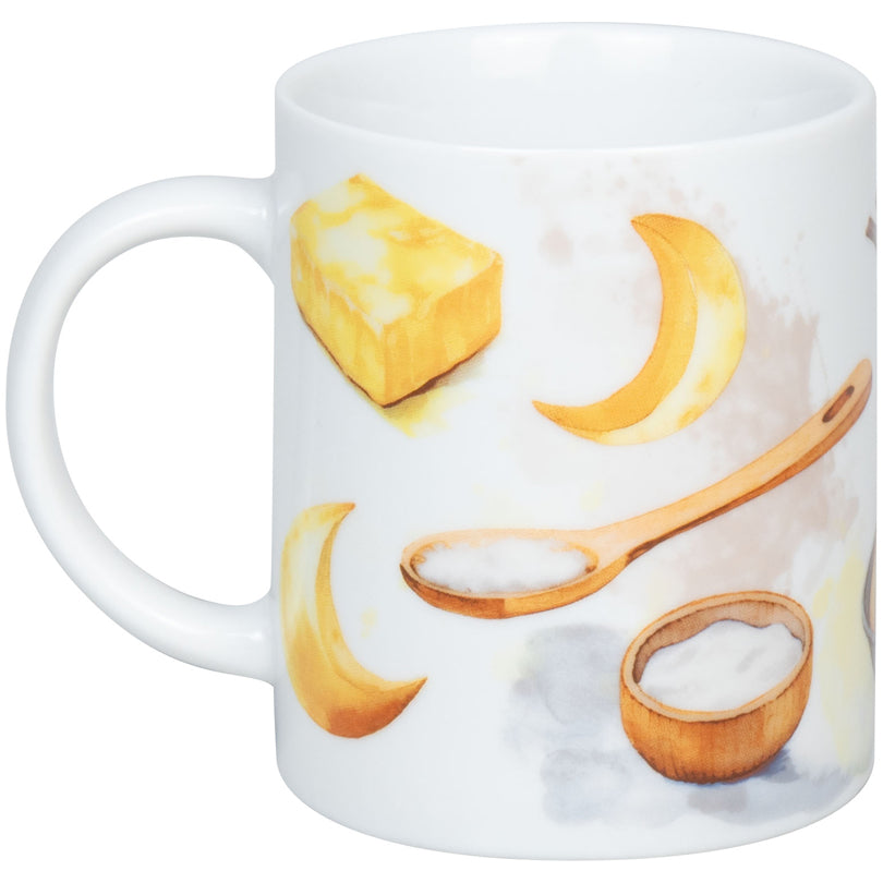 Tazza mug, disegno: Weihnachtsbäckerei - Cornetti alla vaniglia ml 300/cm Ø8x9,5