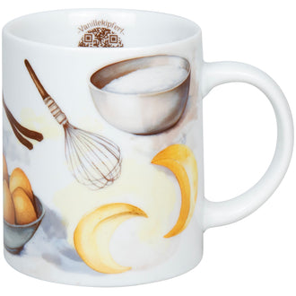 Tazza mug, disegno: Weihnachtsbäckerei - Cornetti alla vaniglia ml 300/cm Ø8x9,5