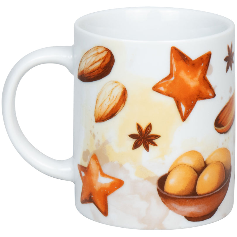 Tazza mug, disegno: Weihnachtsbäckerei - Stelle alla cannella ml 300/cm Ø8x9,5