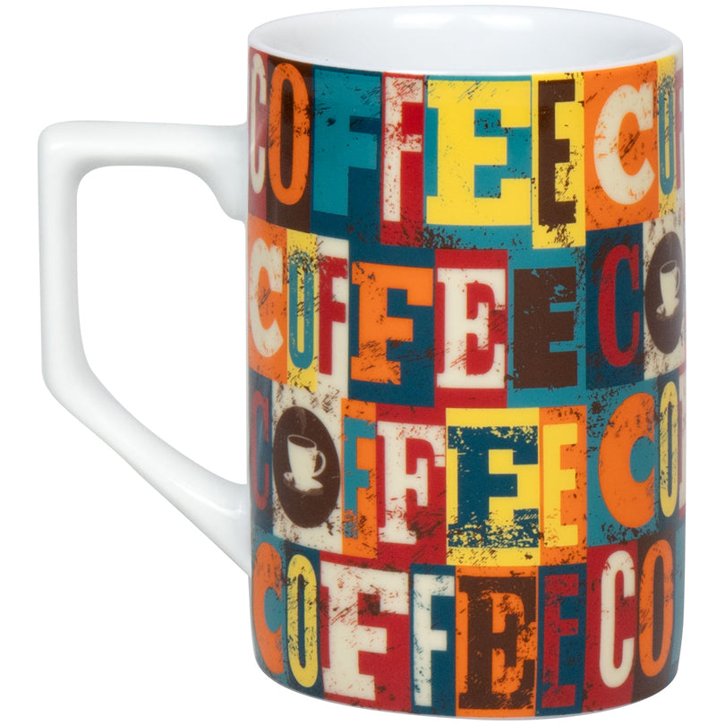 Tazza mug, disegno: Coffee Squares ml 305/cm Ø7,3x10,5
