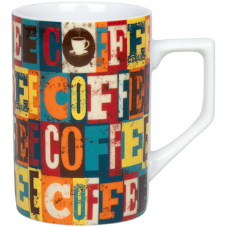 Tazza mug, disegno: Coffee Squares ml 305/cm Ø7,3x10,5