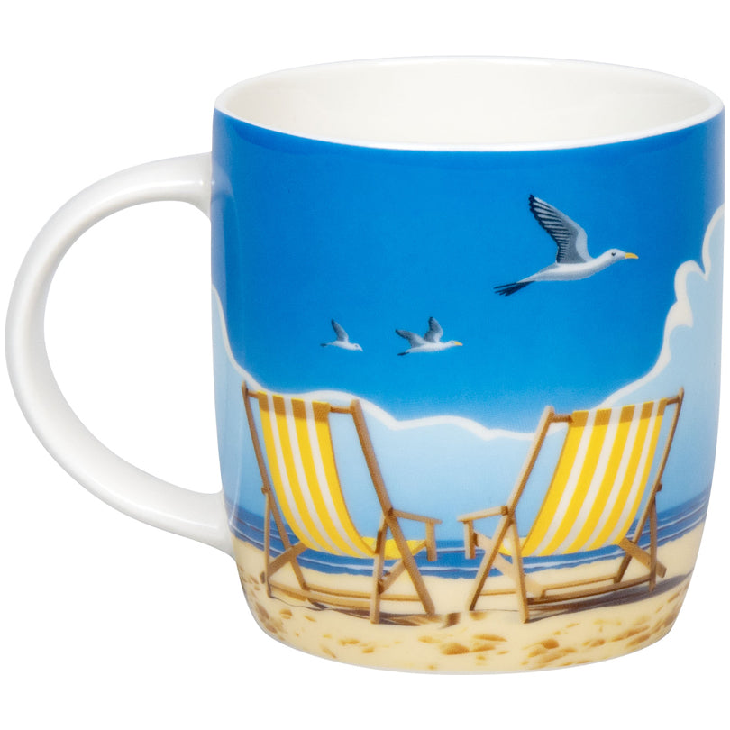 Tazza mug, disegno: Vacation - Sedie da sdraio ml 300/cm Ø8x9,5