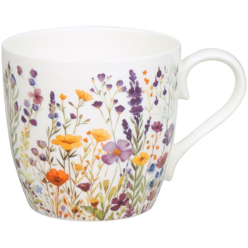 Tazza mug, disegno: Prato fiorito - Wild Flowers ml 450/cm Ø8,8x9,7