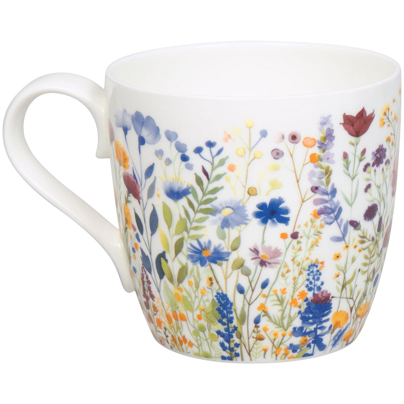 Tazza mug, disegno: Prato fiorito - Wild Flowers ml 450/cm Ø8,8x9,7