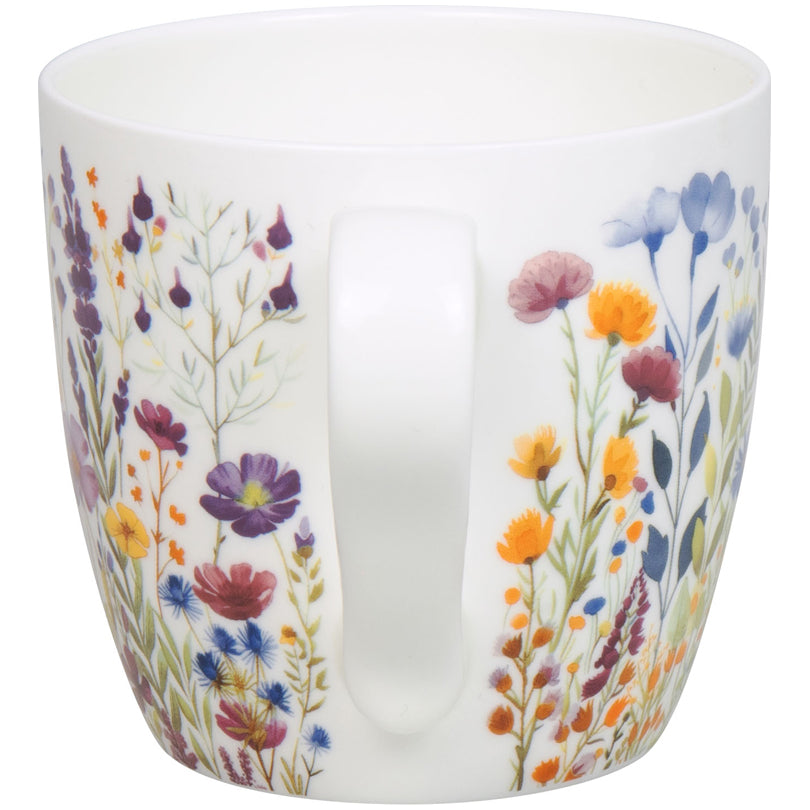 Tazza mug, disegno: Prato fiorito - Wild Flowers ml 450/cm Ø8,8x9,7