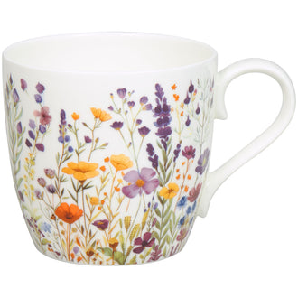 Tazza mug, disegno: Prato fiorito - Wild Flowers ml 450/cm Ø8,8x9,7