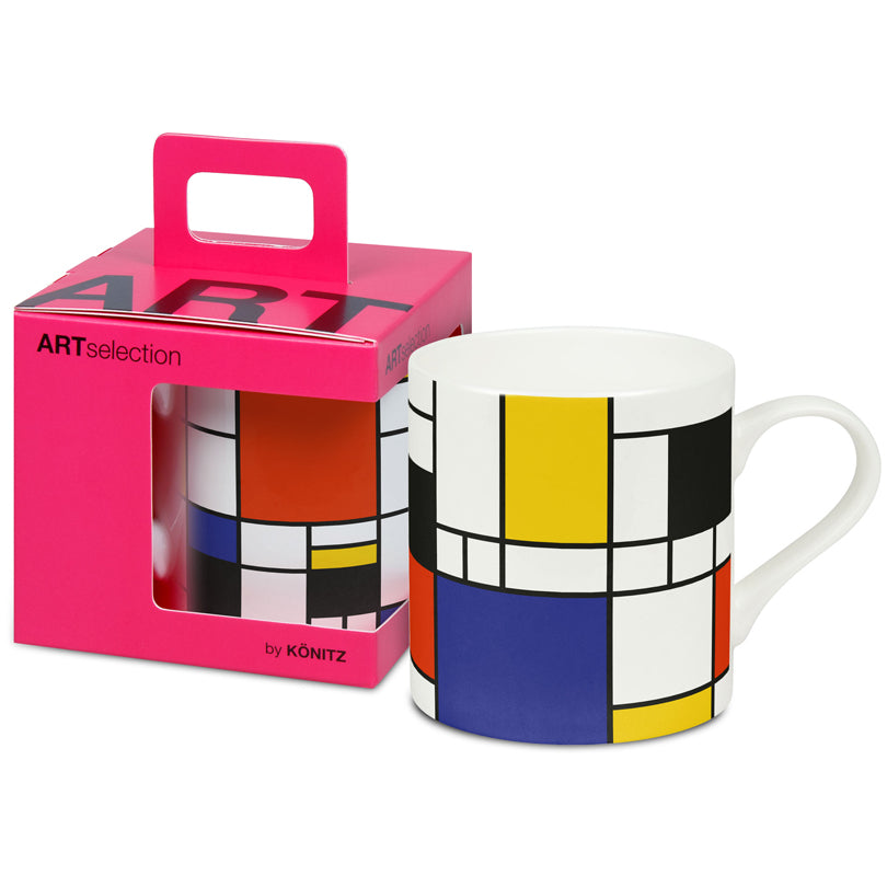 Tazza in confezione regalo, disegno: Art Selection - Hommage to Mondrian (small Fragments) ml 400/cm Ø8,8x9,2