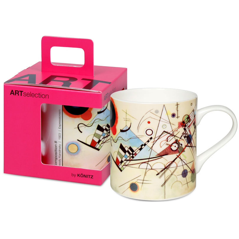 Tazza in confezione regalo, disegno: Art Selection - Komposition 8 by Wassily Kandinsky ml 400/cm Ø8,8x9,2