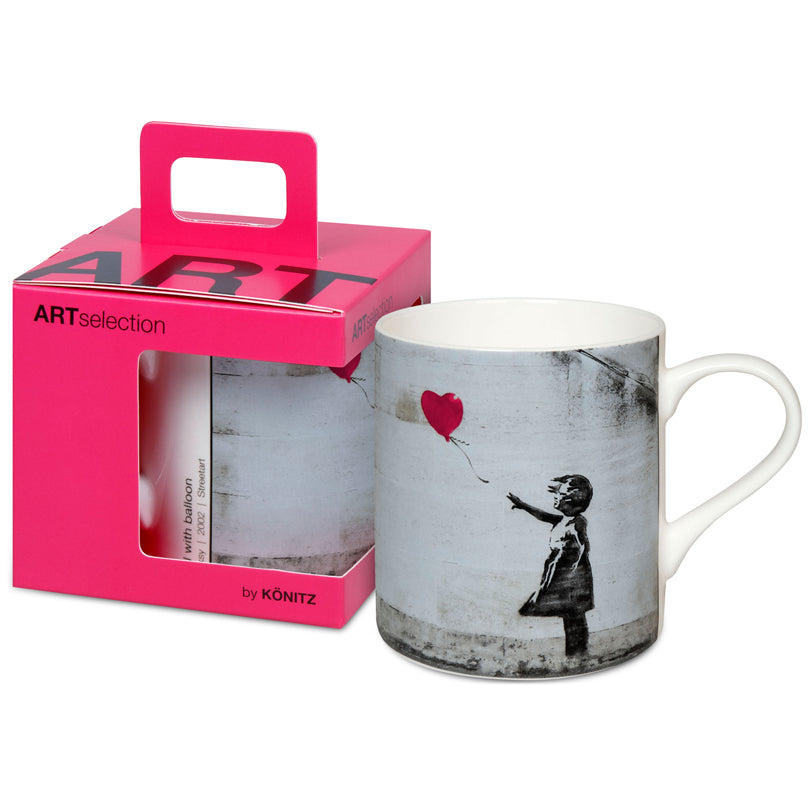 Tazza in confezione regalo, disegno: Art Selection - Girl with Balloon by Banksy ml 400/cm Ø8,8x9,2