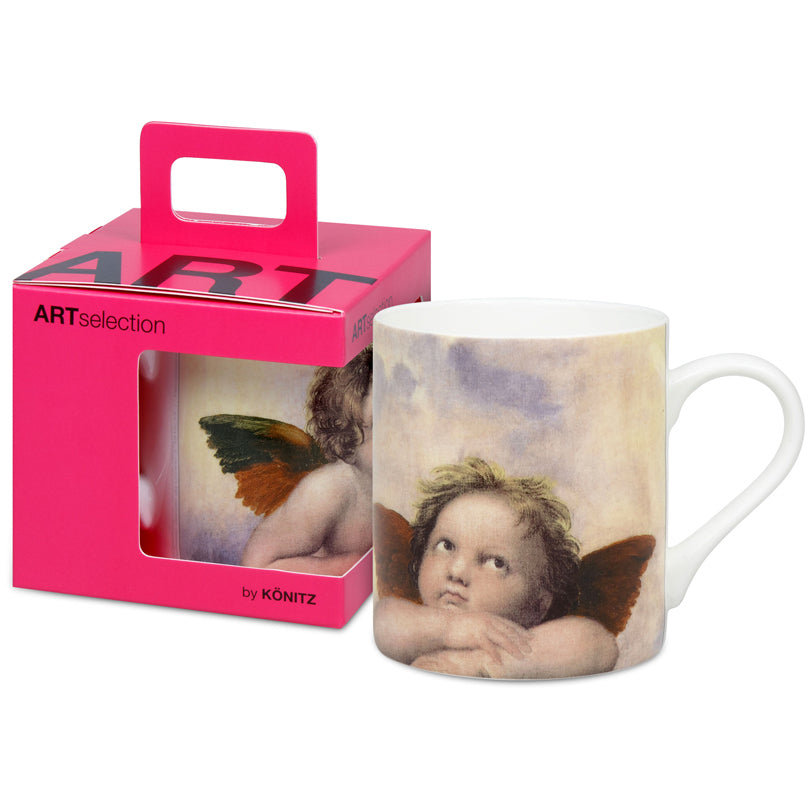 Tazza in confezione regalo, disegno: Art Selection - Madonna Sistina (Angeli) by Raffaello ml 400/cm Ø8,8x9,2