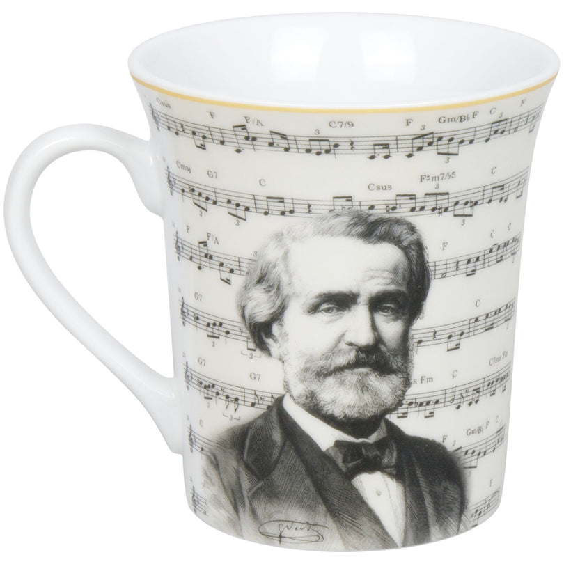 Tazza mug, disegno: Compositori - Giuseppe Verdi ml 410/cm Ø9,8x10,5