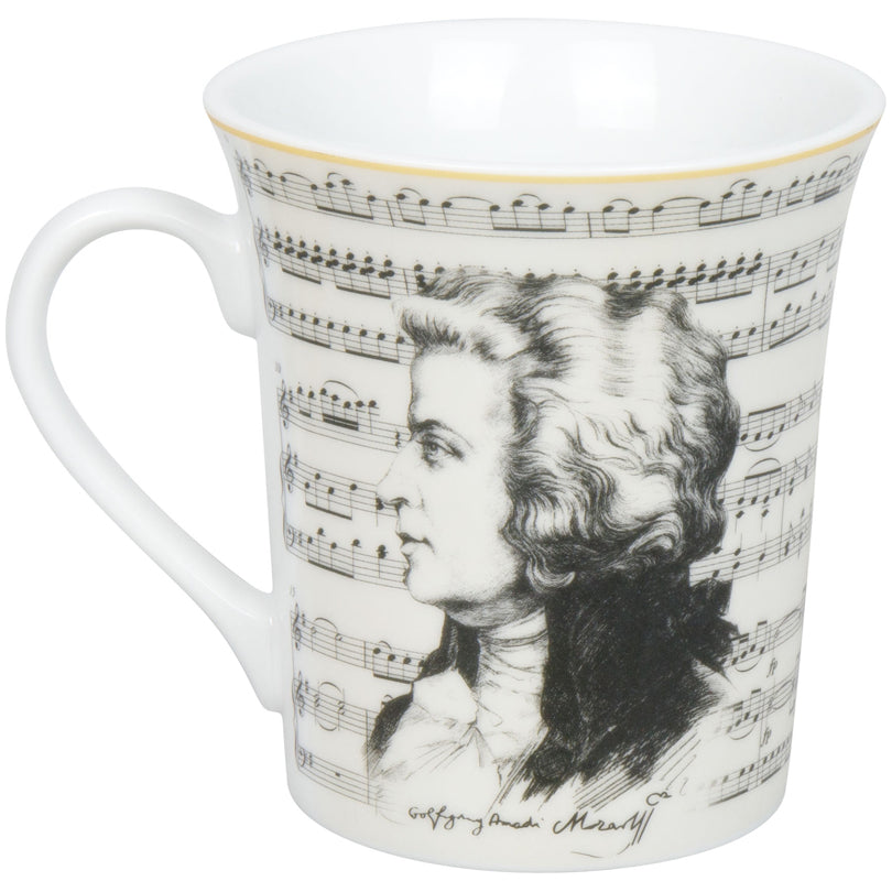 Tazza mug, disegno: Compositori -  Wolfgang Amadeus Mozart ml 410/cm Ø9,8x10,5