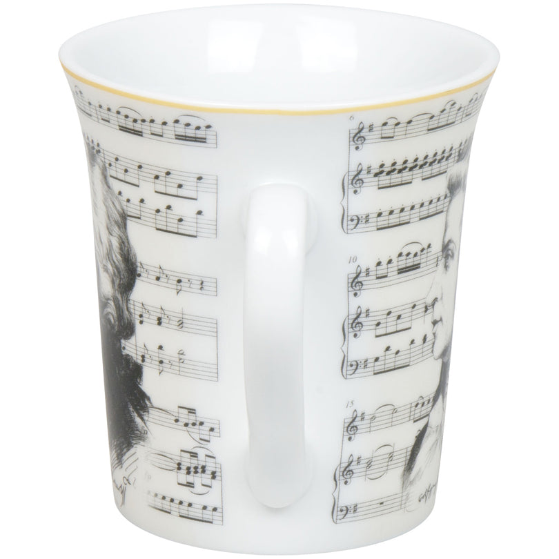 Tazza mug, disegno: Compositori -  Wolfgang Amadeus Mozart ml 410/cm Ø9,8x10,5