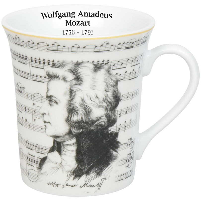 Tazza mug, disegno: Compositori -  Wolfgang Amadeus Mozart ml 410/cm Ø9,8x10,5