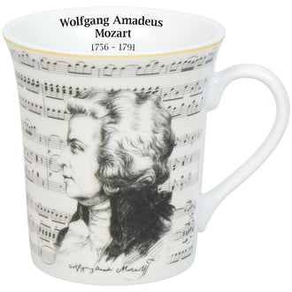 Tazza mug, disegno: Compositori -  Wolfgang Amadeus Mozart ml 410/cm Ø9,8x10,5