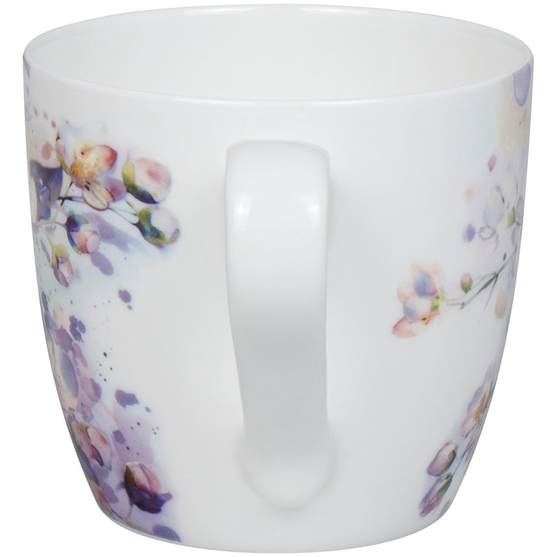 Tazza mug, disegno: Purple Blossoms ml 425/cm Ø9,7x8,9