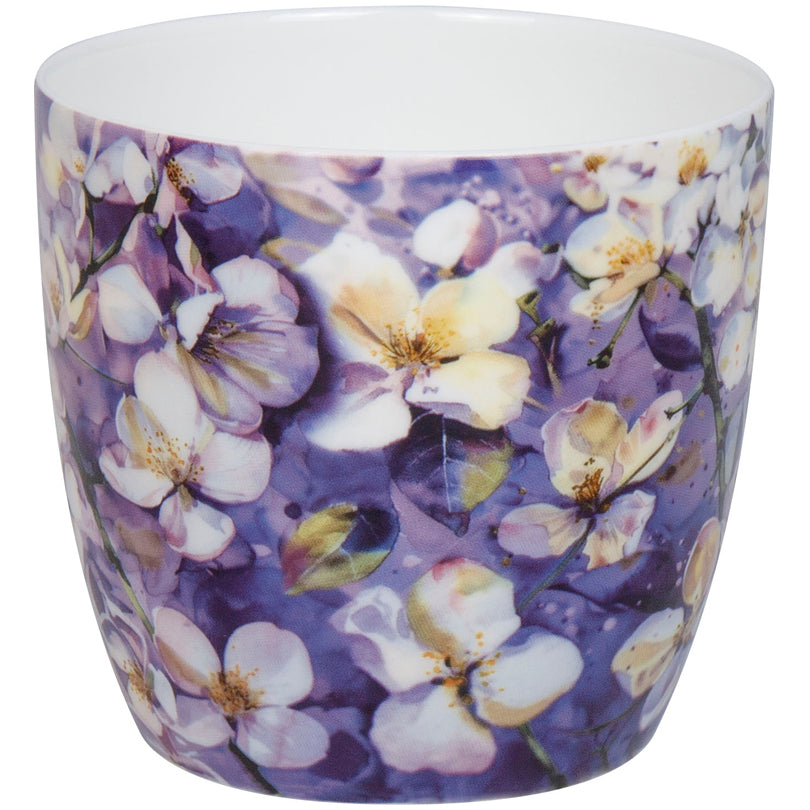 Tazza mug, disegno: Purple Blossoms ml 425/cm Ø9,7x8,9