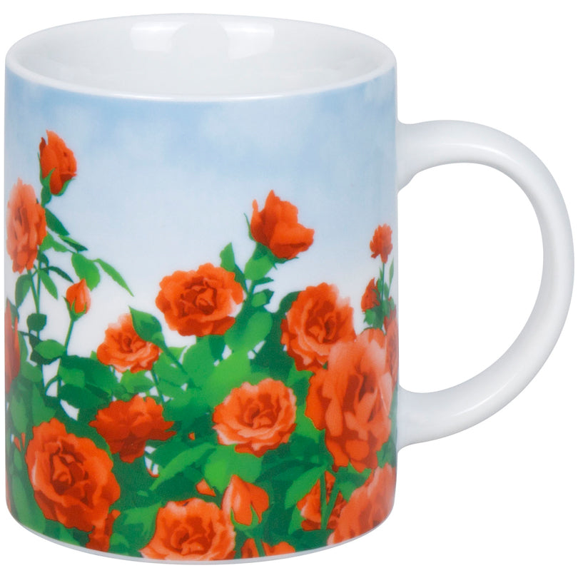 Tazza mug, disegno: Prato di rose ml 300/cm Ø8x9,5