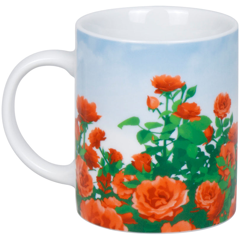 Tazza mug, disegno: Prato di rose ml 300/cm Ø8x9,5