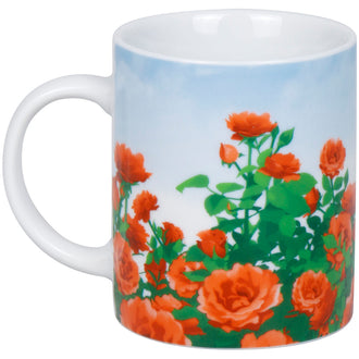 Tazza mug, disegno: Prato di rose ml 300/cm Ø8x9,5