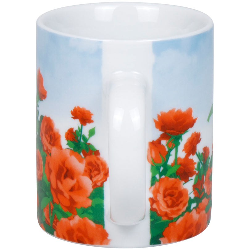 Tazza mug, disegno: Prato di rose ml 300/cm Ø8x9,5