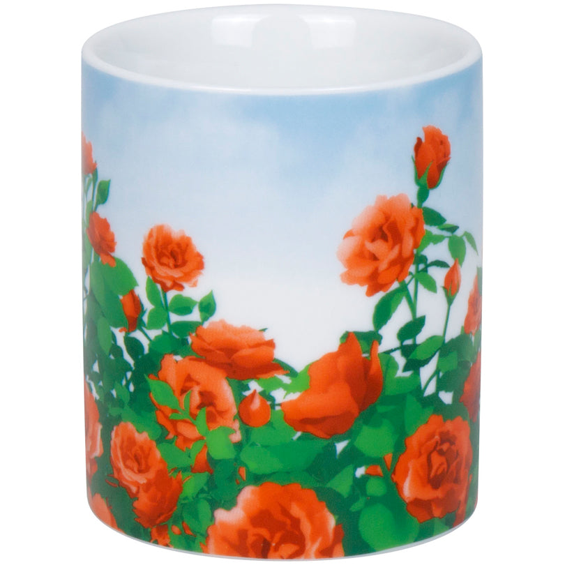 Tazza mug, disegno: Prato di rose ml 300/cm Ø8x9,5